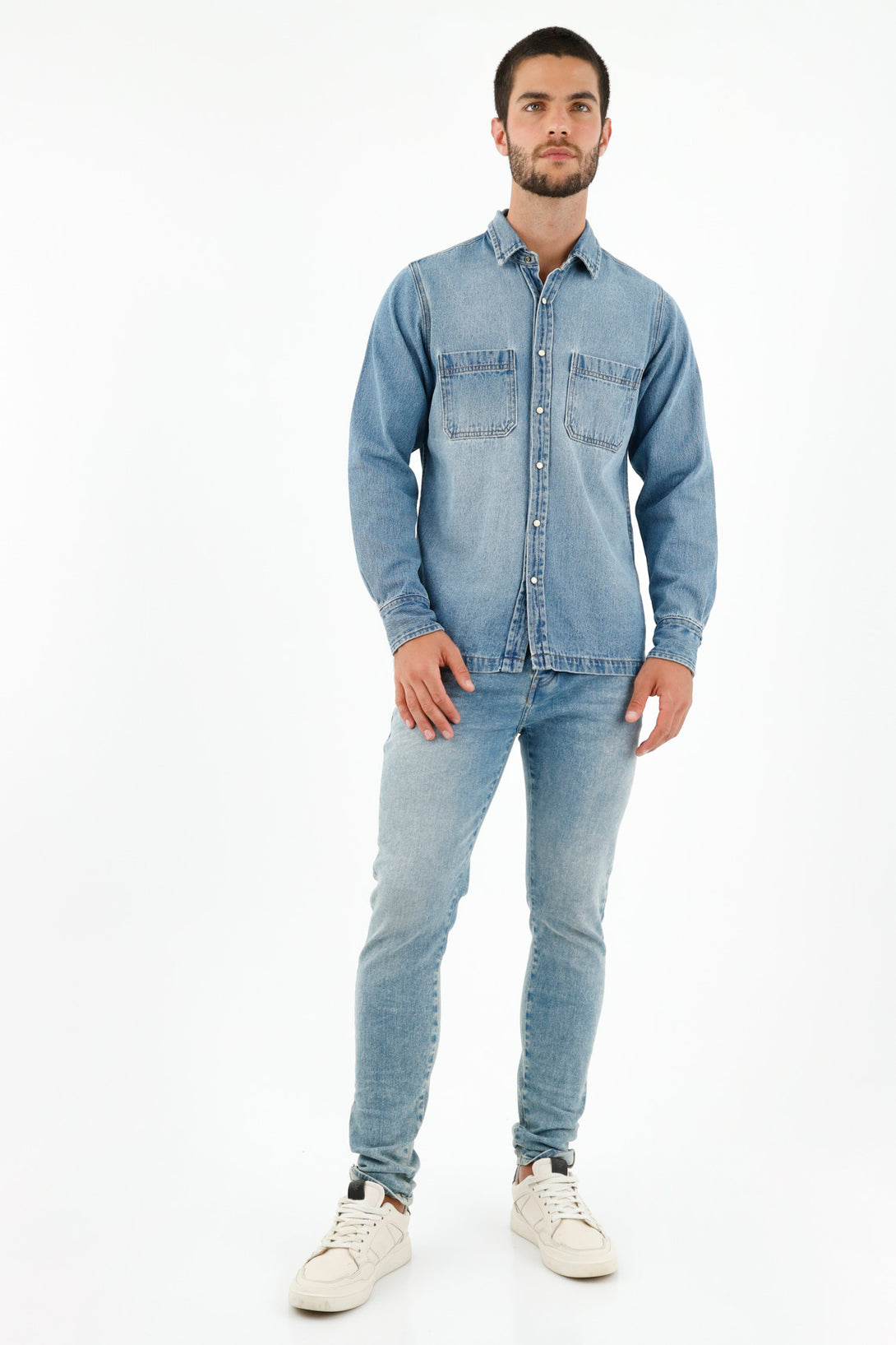 Men's Light Blue Lightweight Denim Shirt