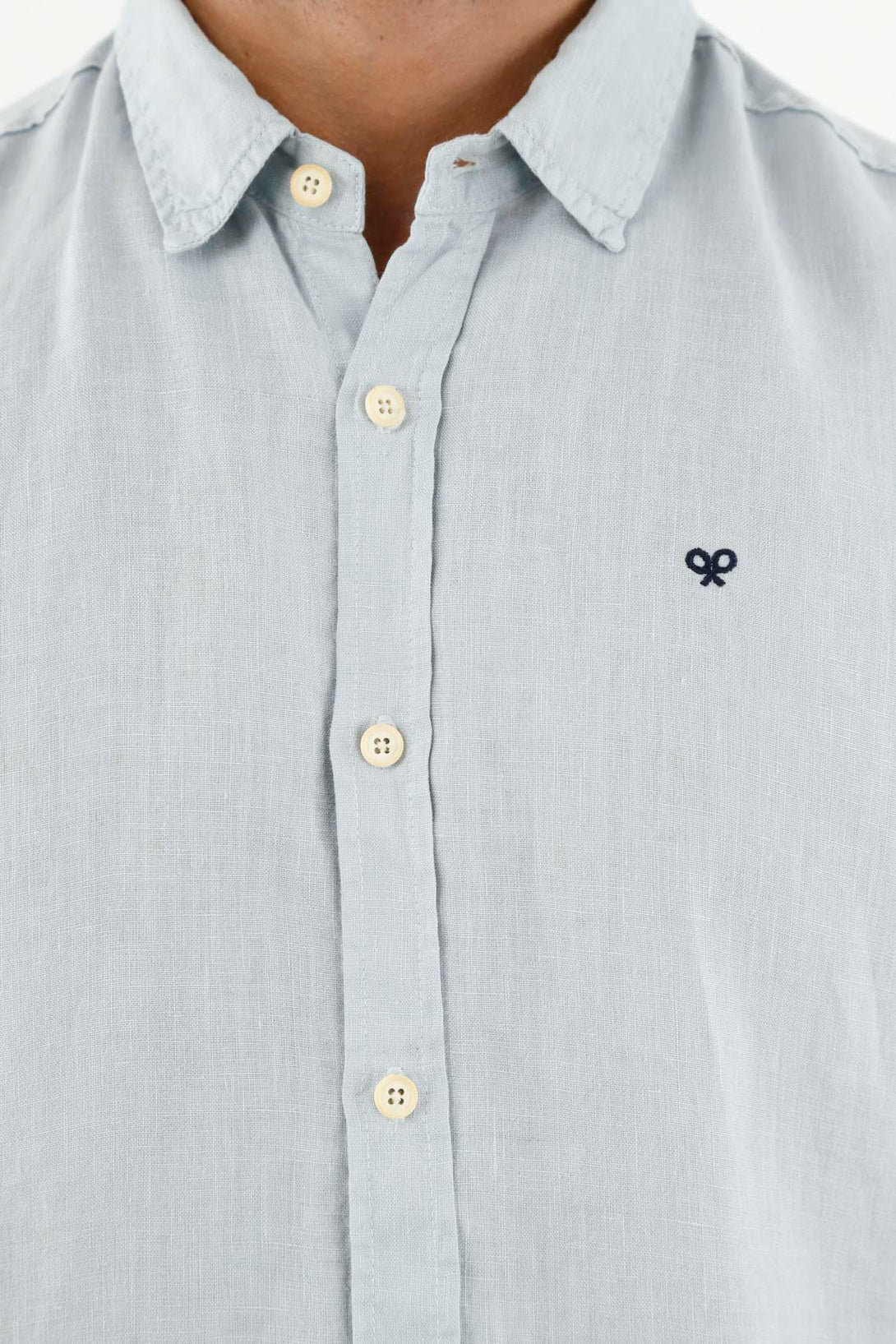 Men's Blue Linen Shirt