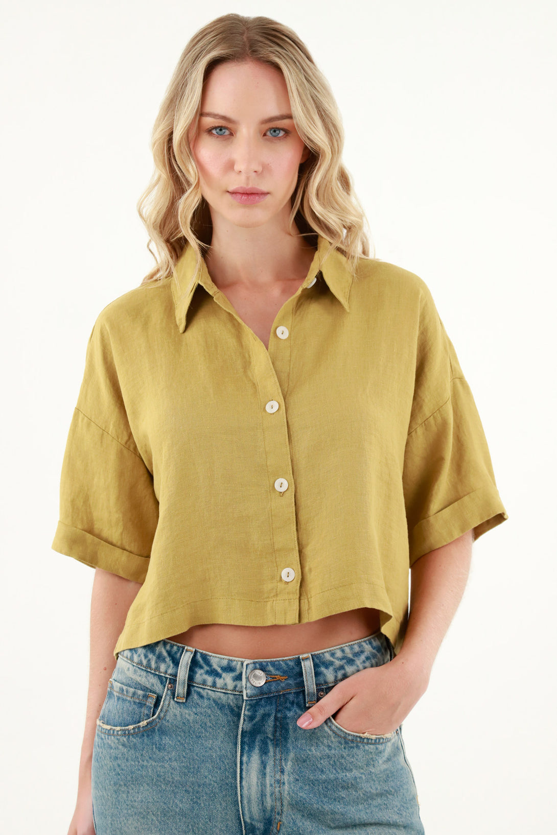 Camisa verde oversize para mujer