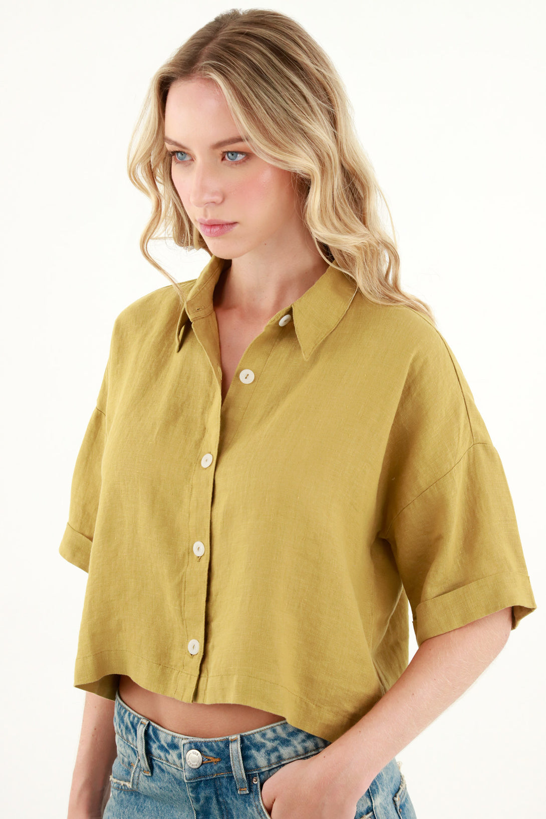 Camisa verde oversize para mujer