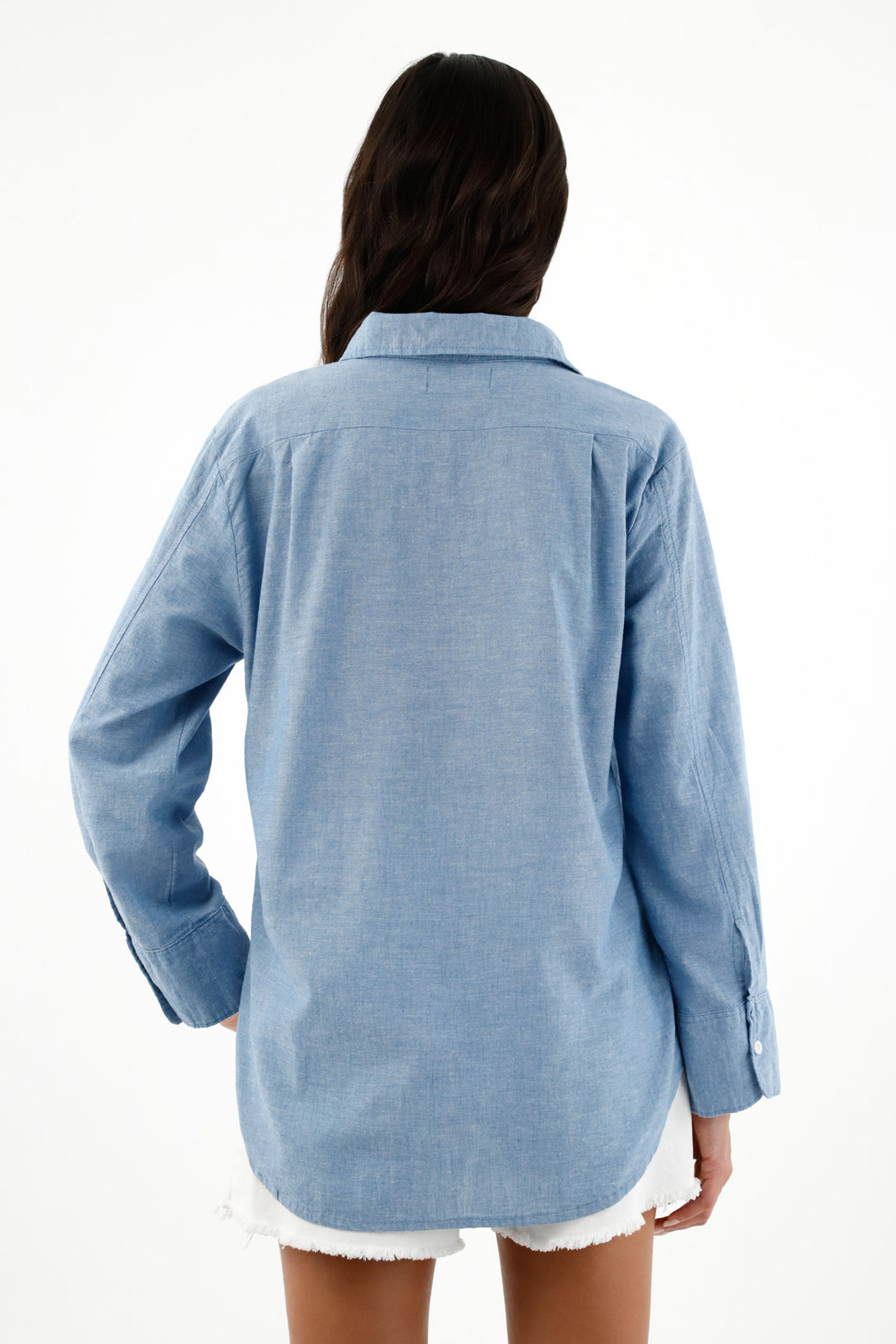 Women's Blue Long Sleeve Shirt