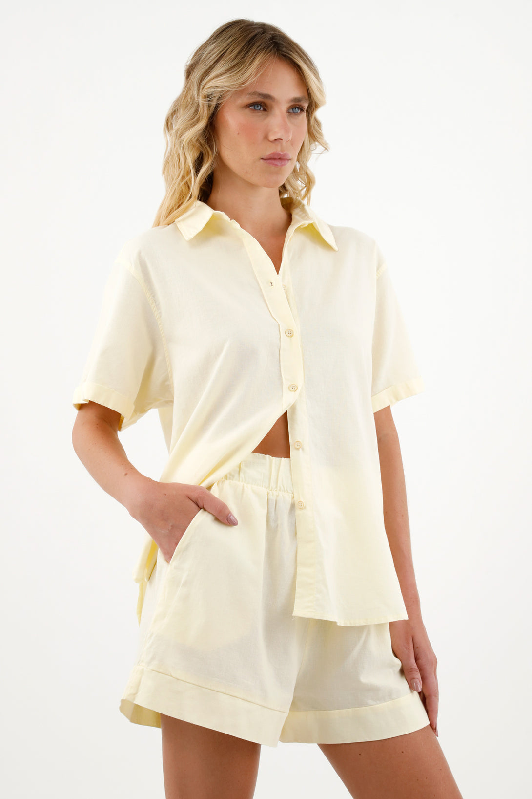 Women's Yellow Short Sleeve Shirt