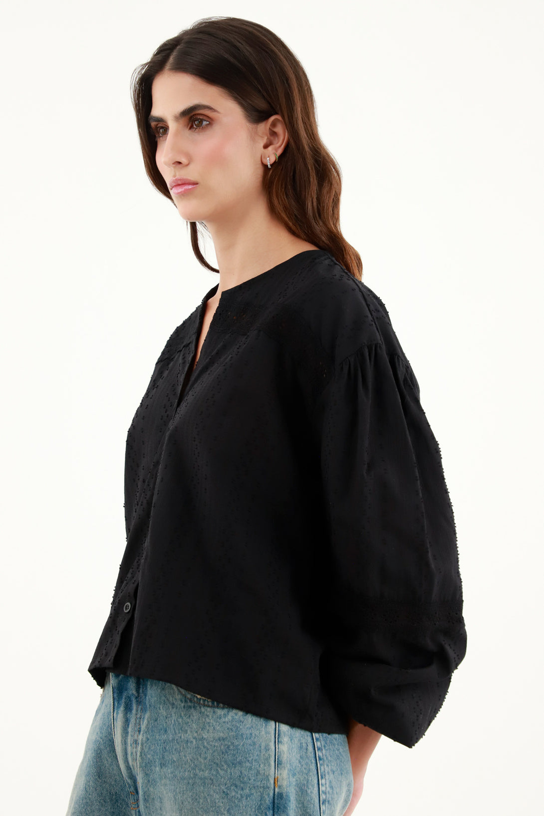 Women's Black Long Sleeve Shirt