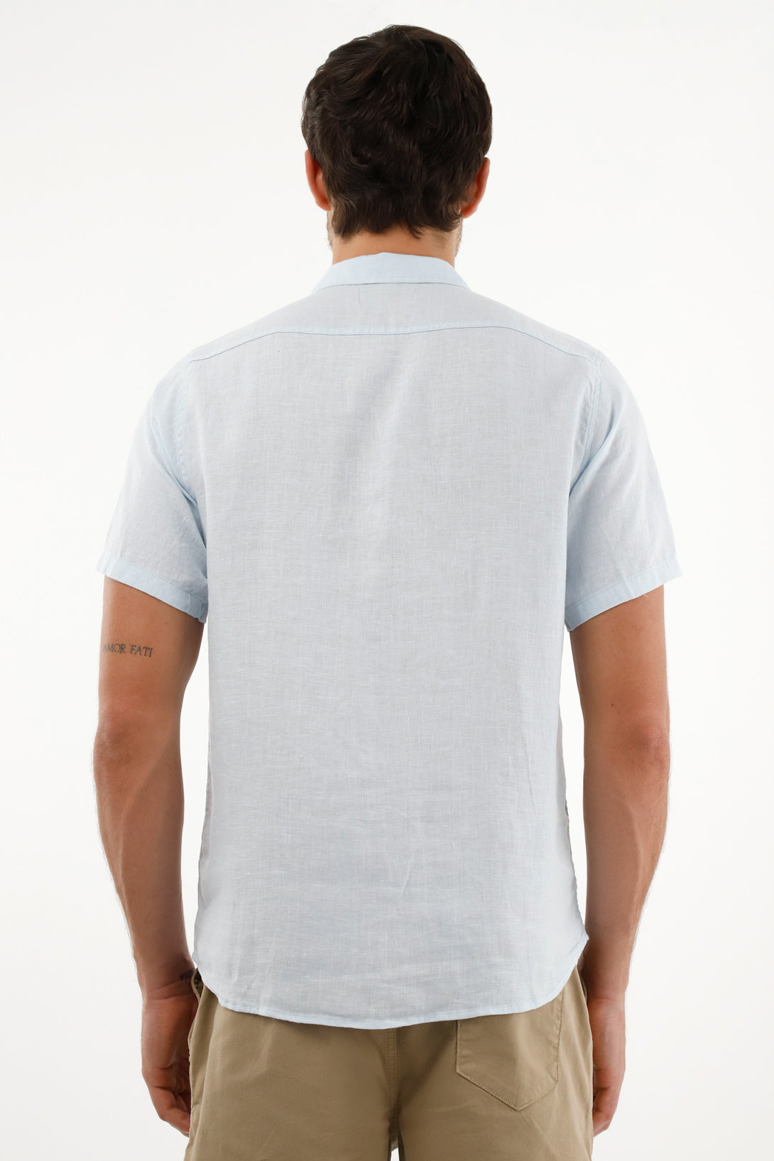 Men's Blue Linen Shirt