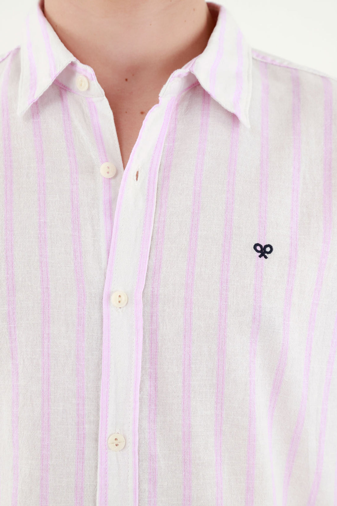 Men's Pink Striped Pre-dyed Shirt