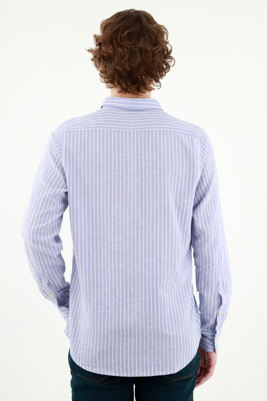 Camisa cuello francés azul para hombre