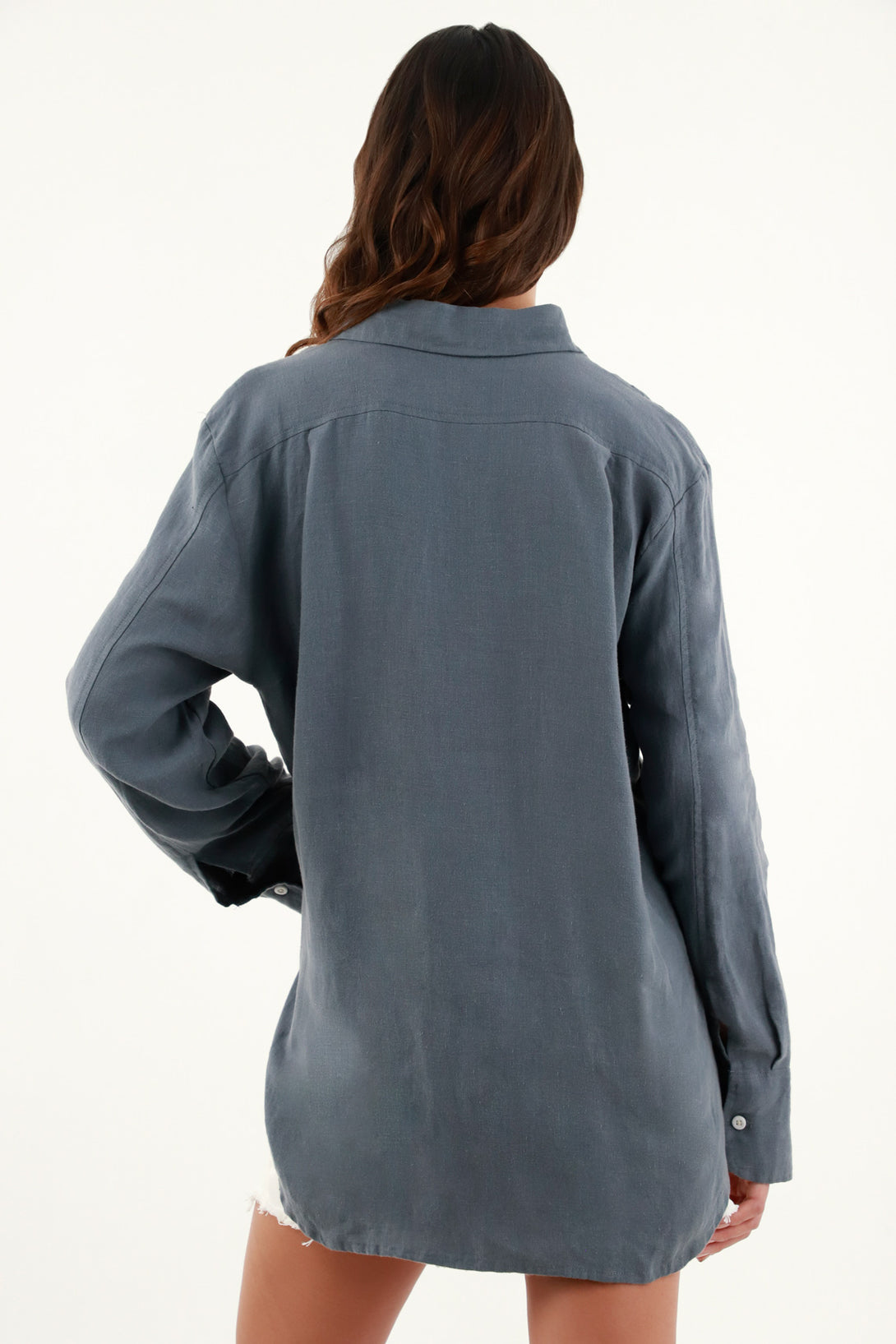 Women's Blue Linen Shirt