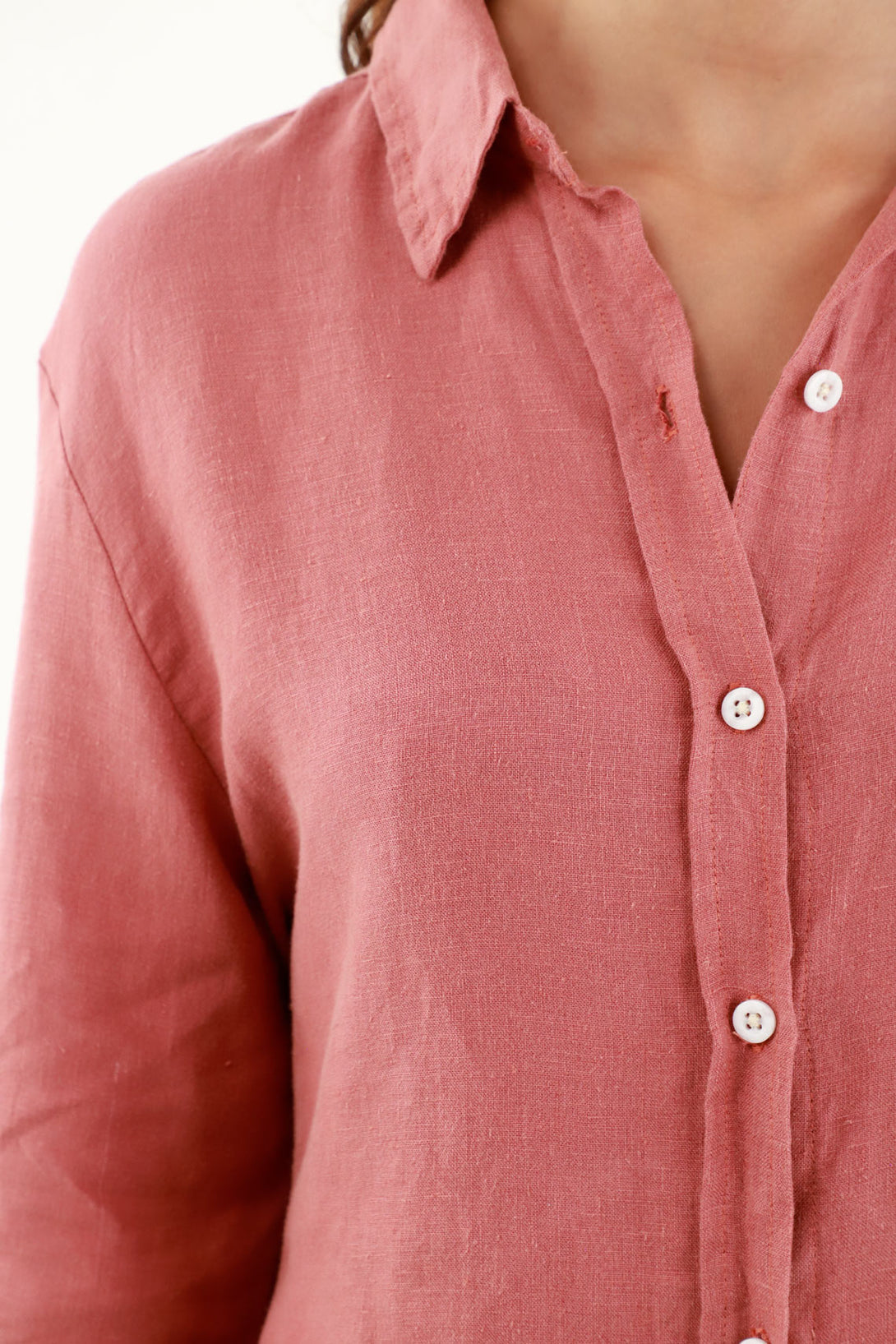 Women's Orange Linen Shirt