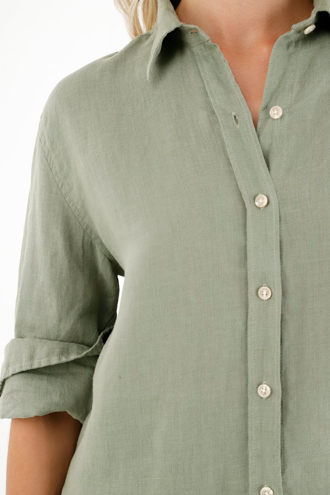 Women's Green Linen Shirt