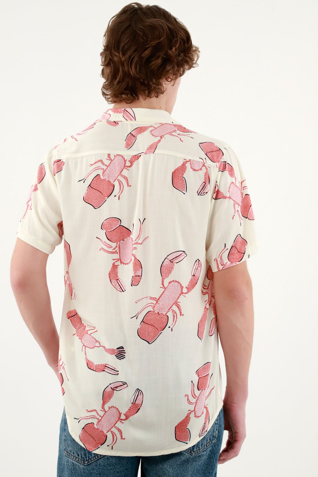 Camisa tipo bowling estampada para hombre