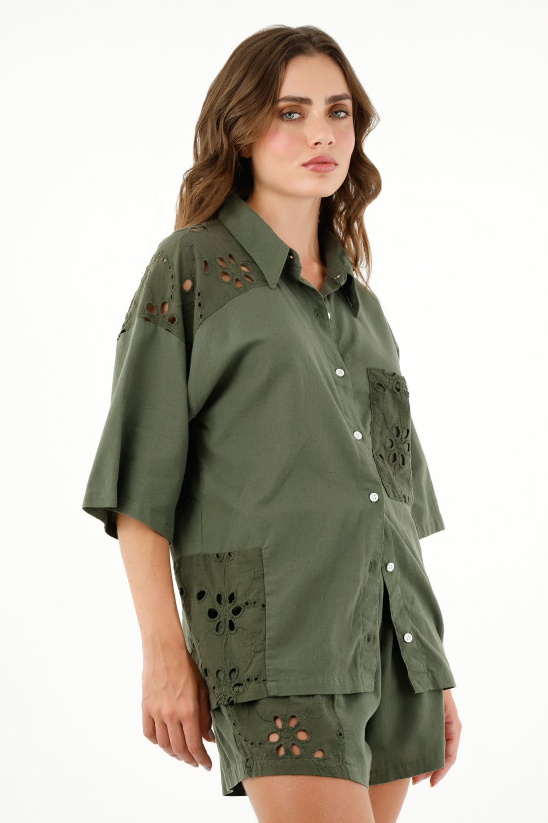 Women's Green Bowling Shirt