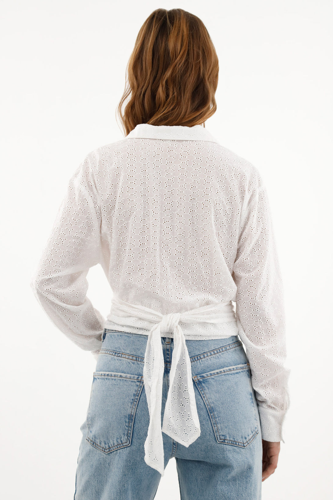 Women's White Eyelet Shirt