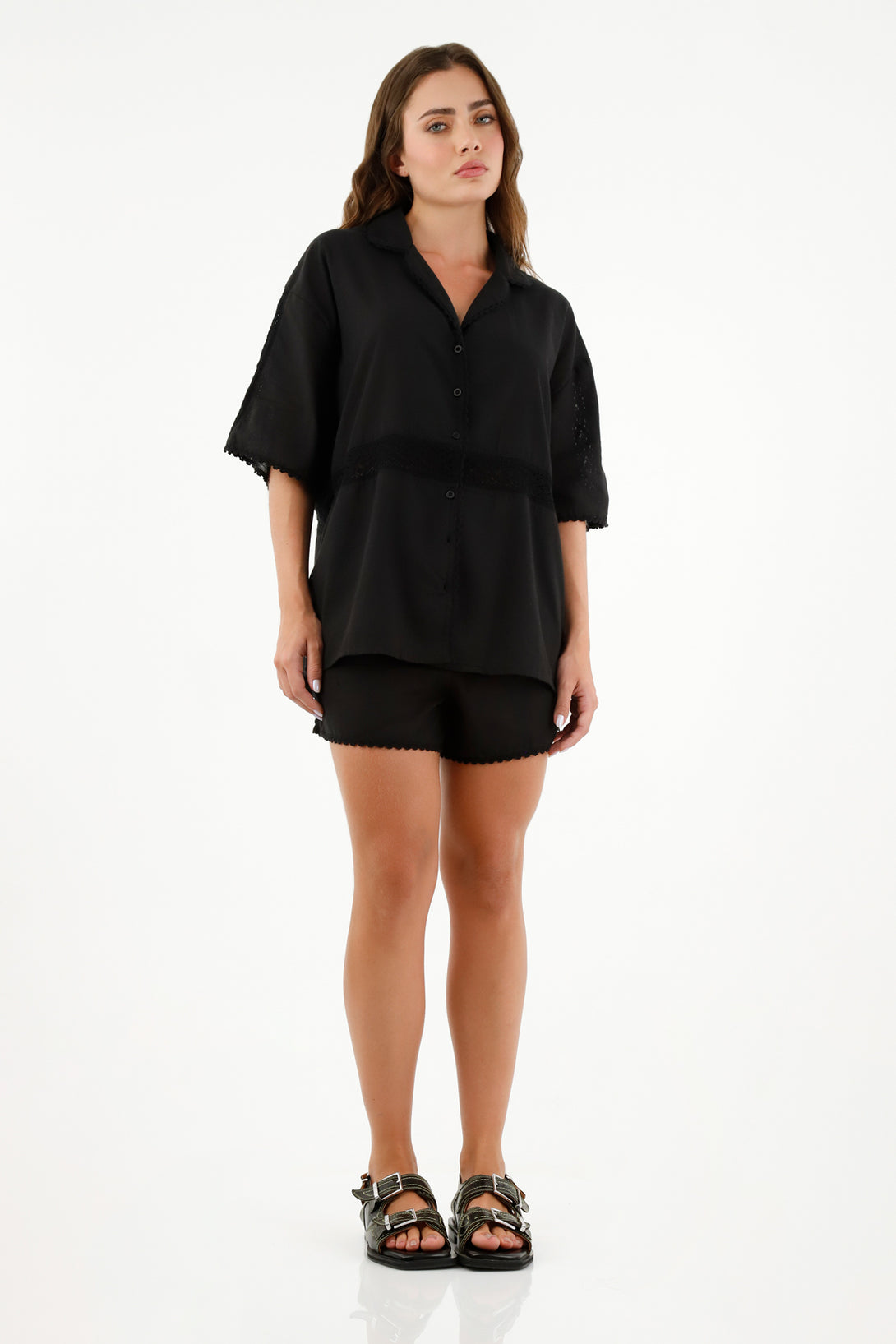 Women's Black Short Sleeve Shirt