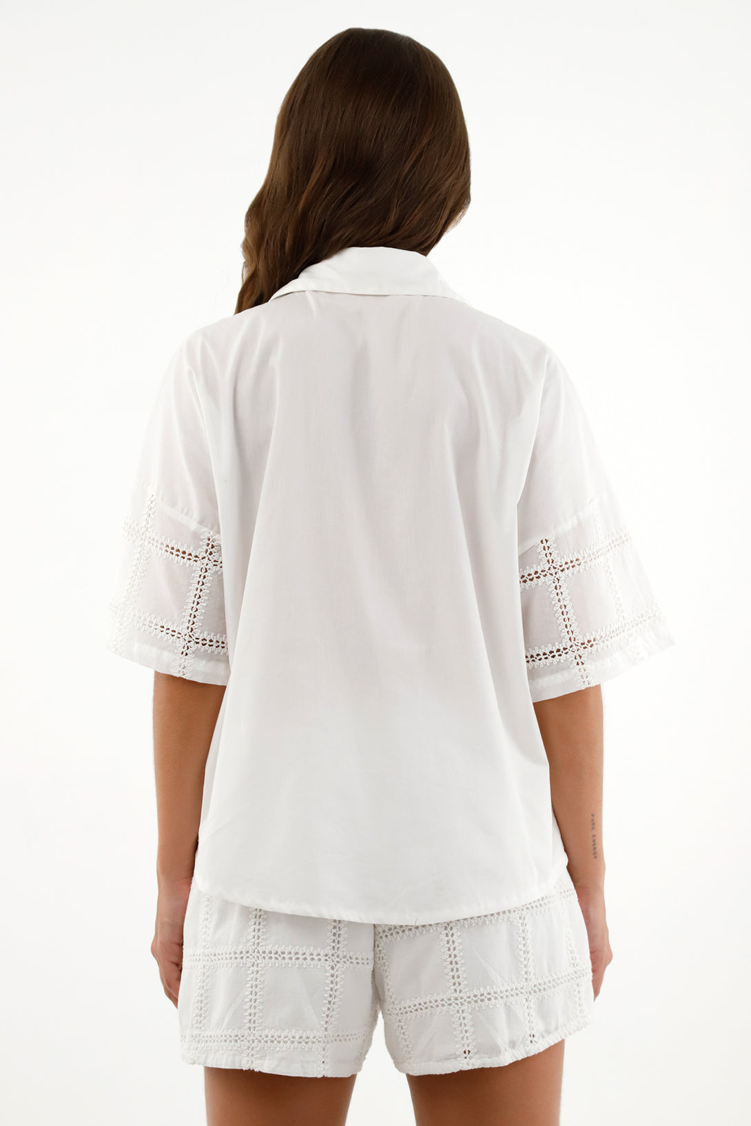 Women's Ecru Embroidered Shirt