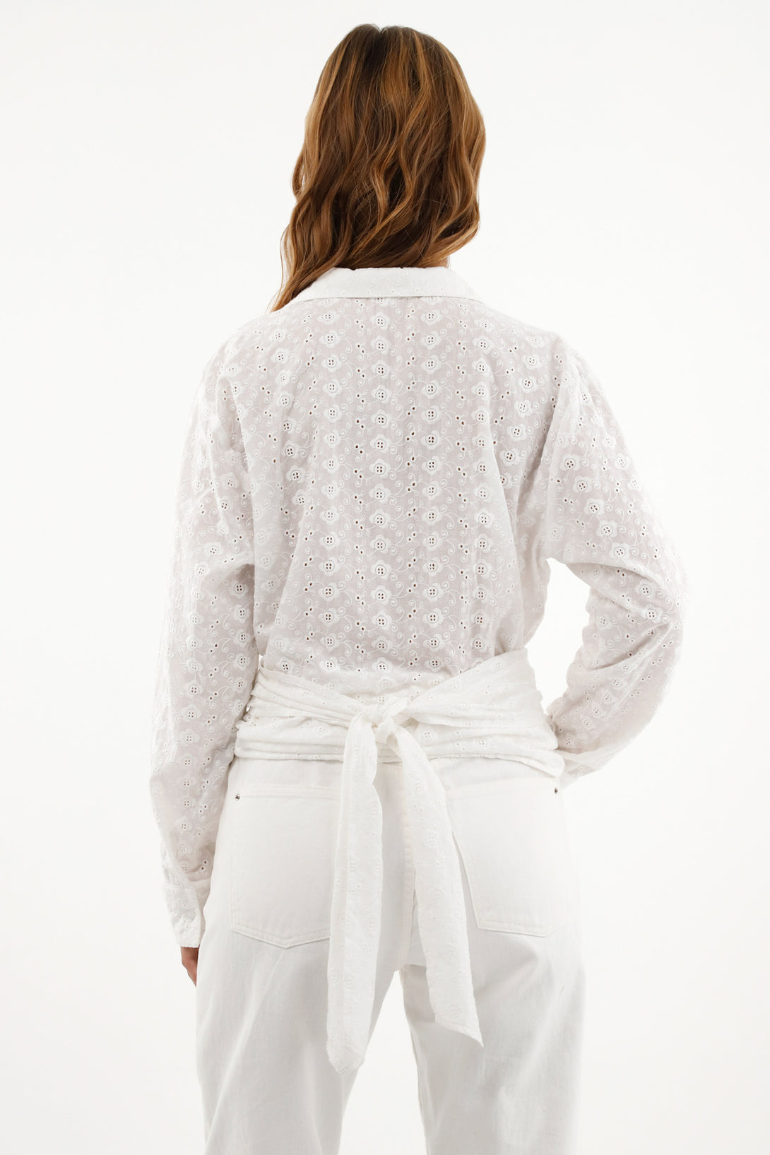 Women's White Eyelet Shirt