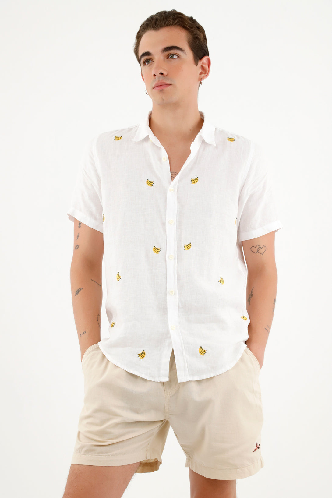 Camisa unisex blanca manga corta