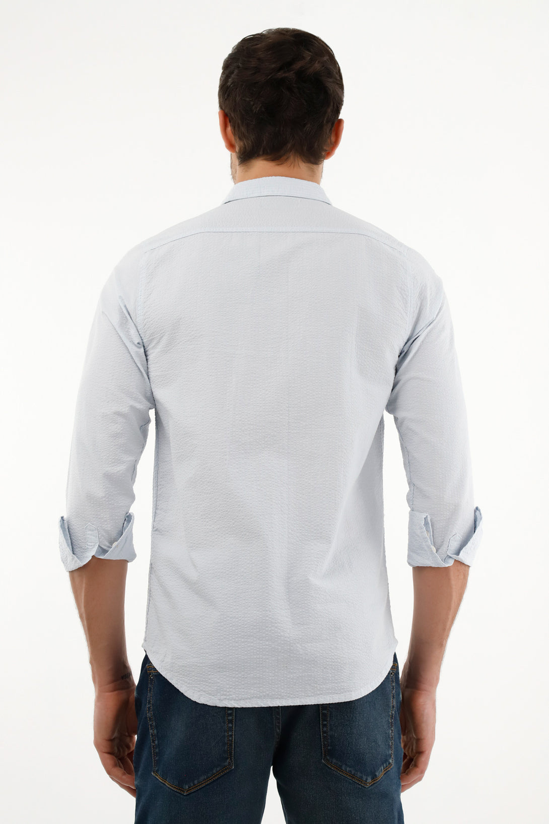 Camisa azul con mini raqueta para hombre