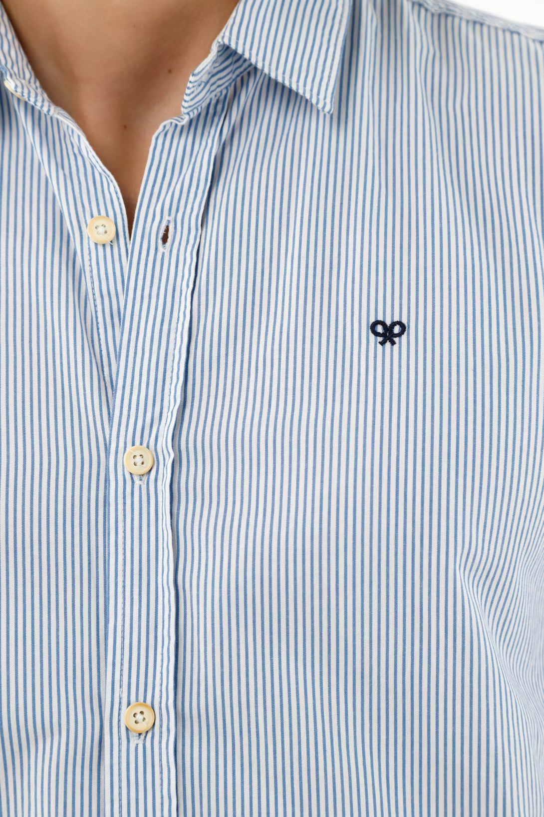 Men's Blue Striped Design Shirt