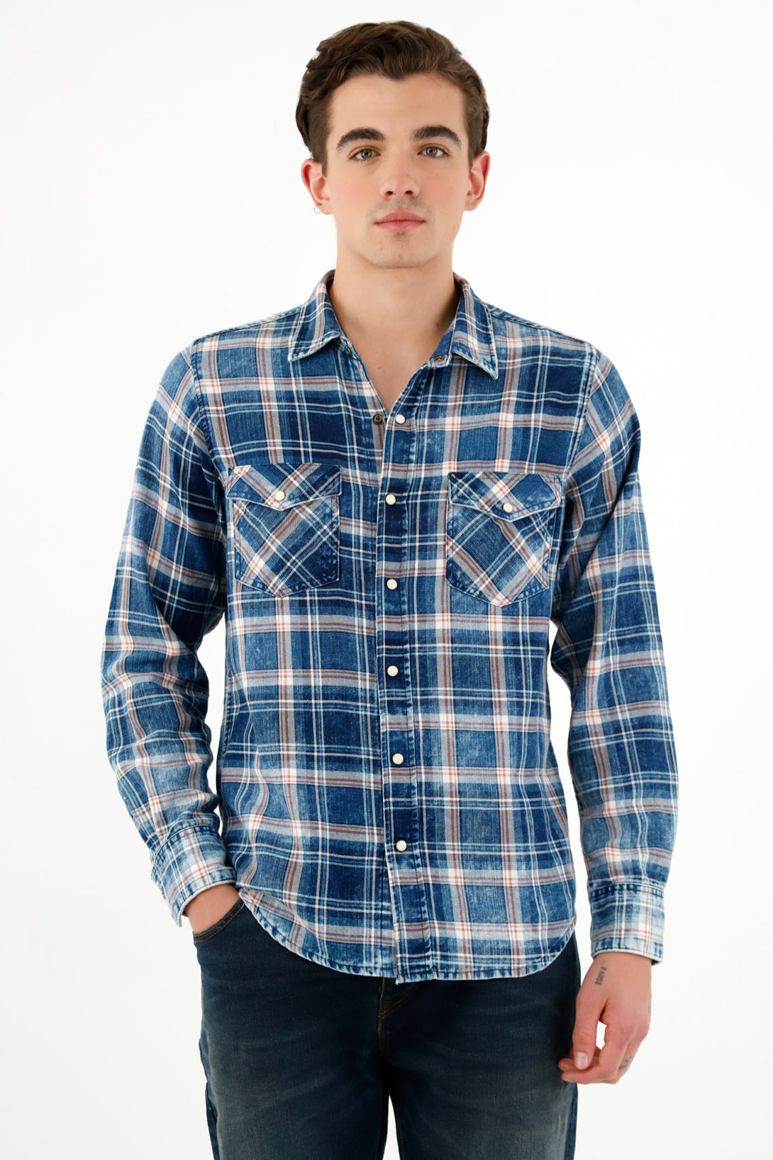 Men's Blue Flannel Shirt