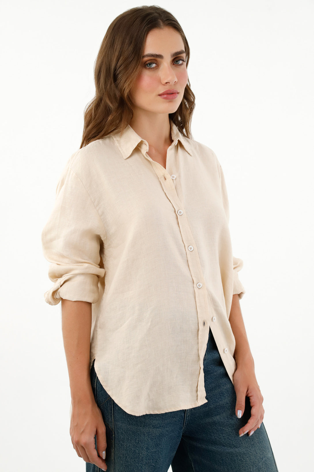 Women's Off-White Linen Shirt