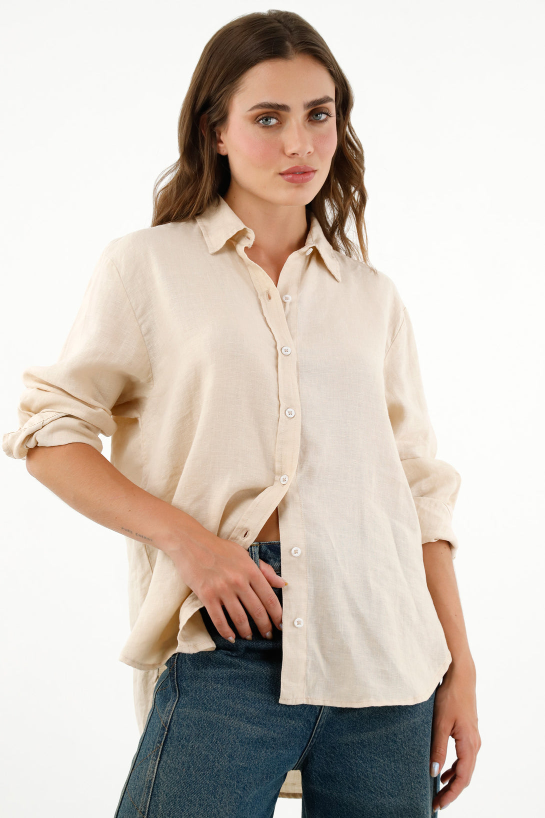 Women's Off-White Linen Shirt