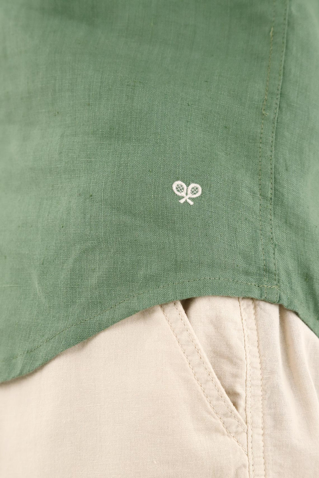 Men's Green 100% Linen Shirt