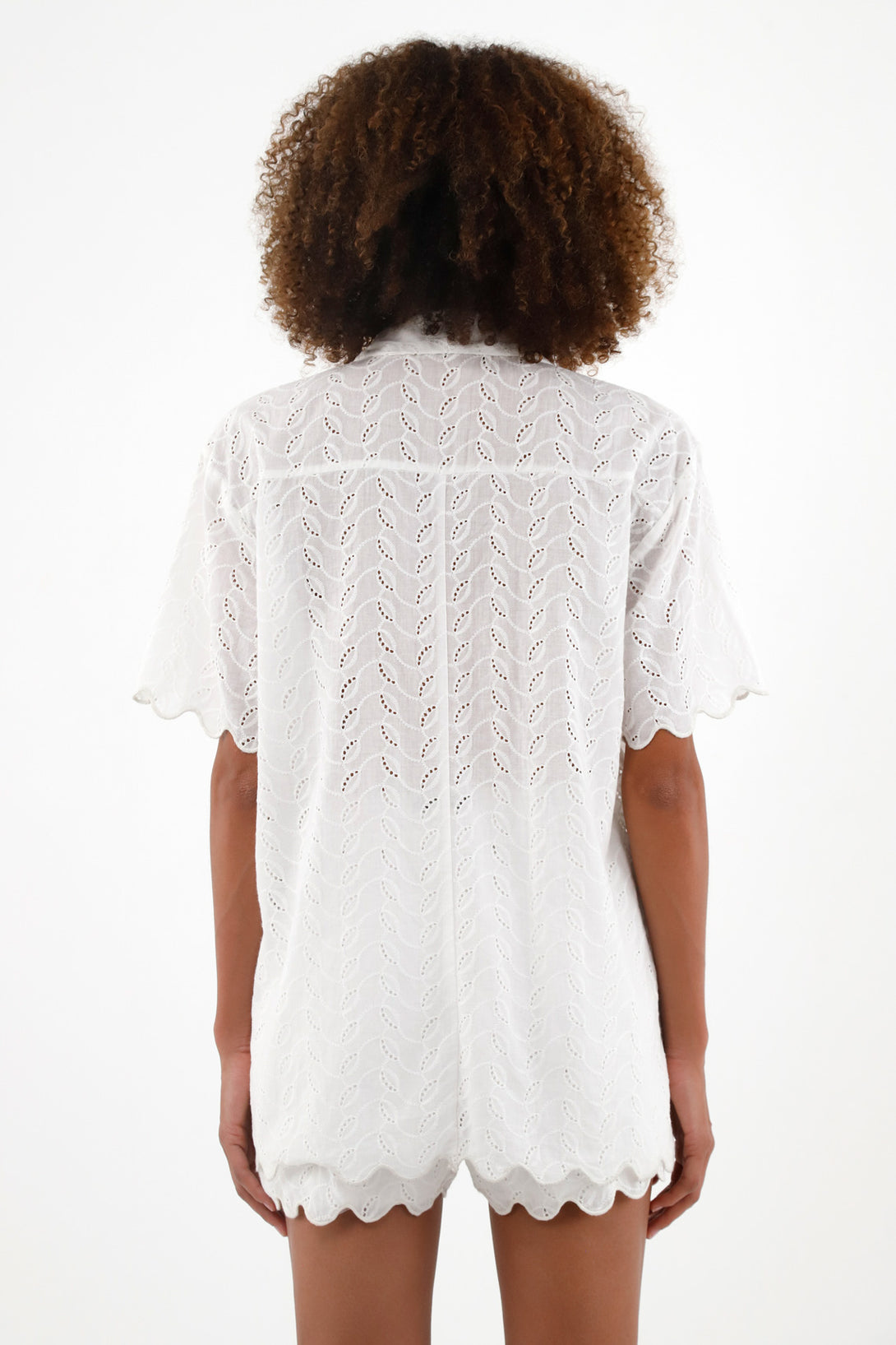 Women's White Eyelet Shirt