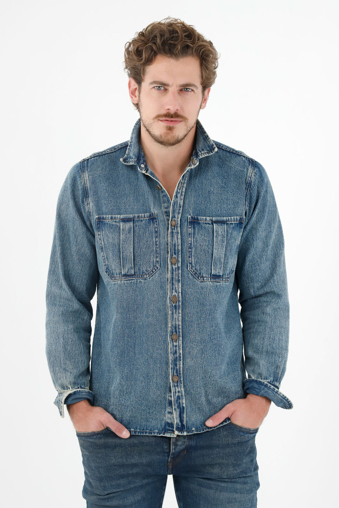 Men's Blue Denim Shirt