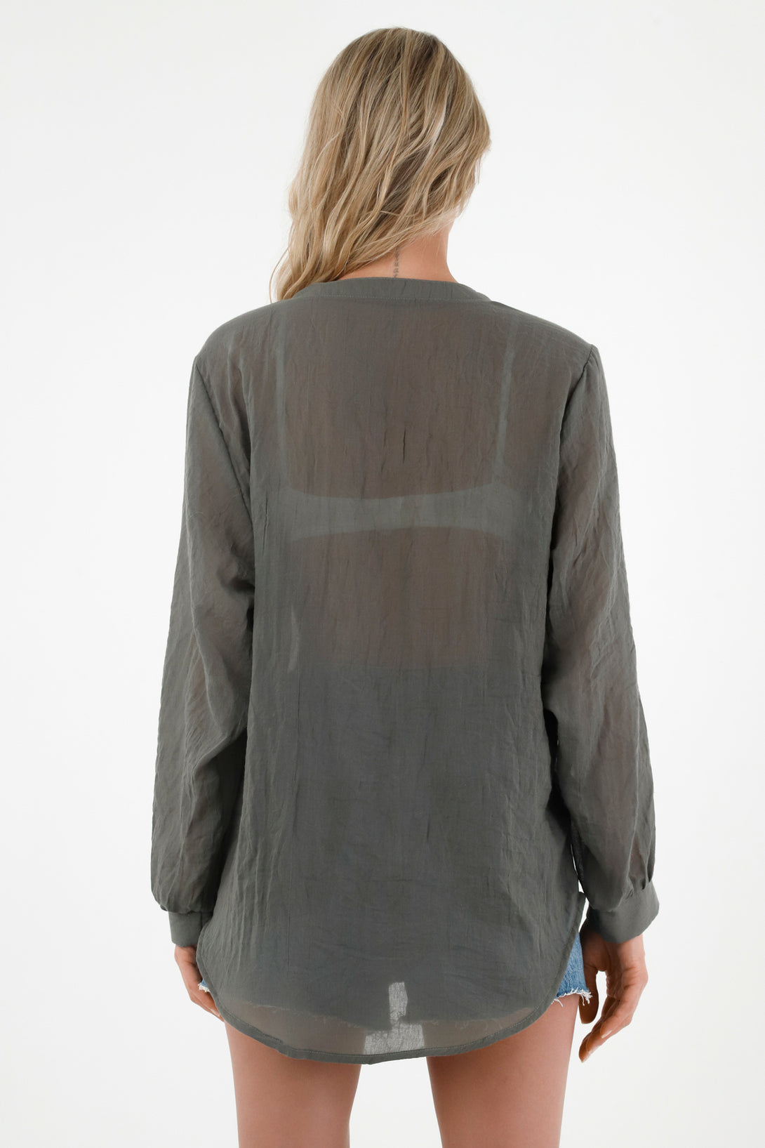 Women's Long Green Shirt