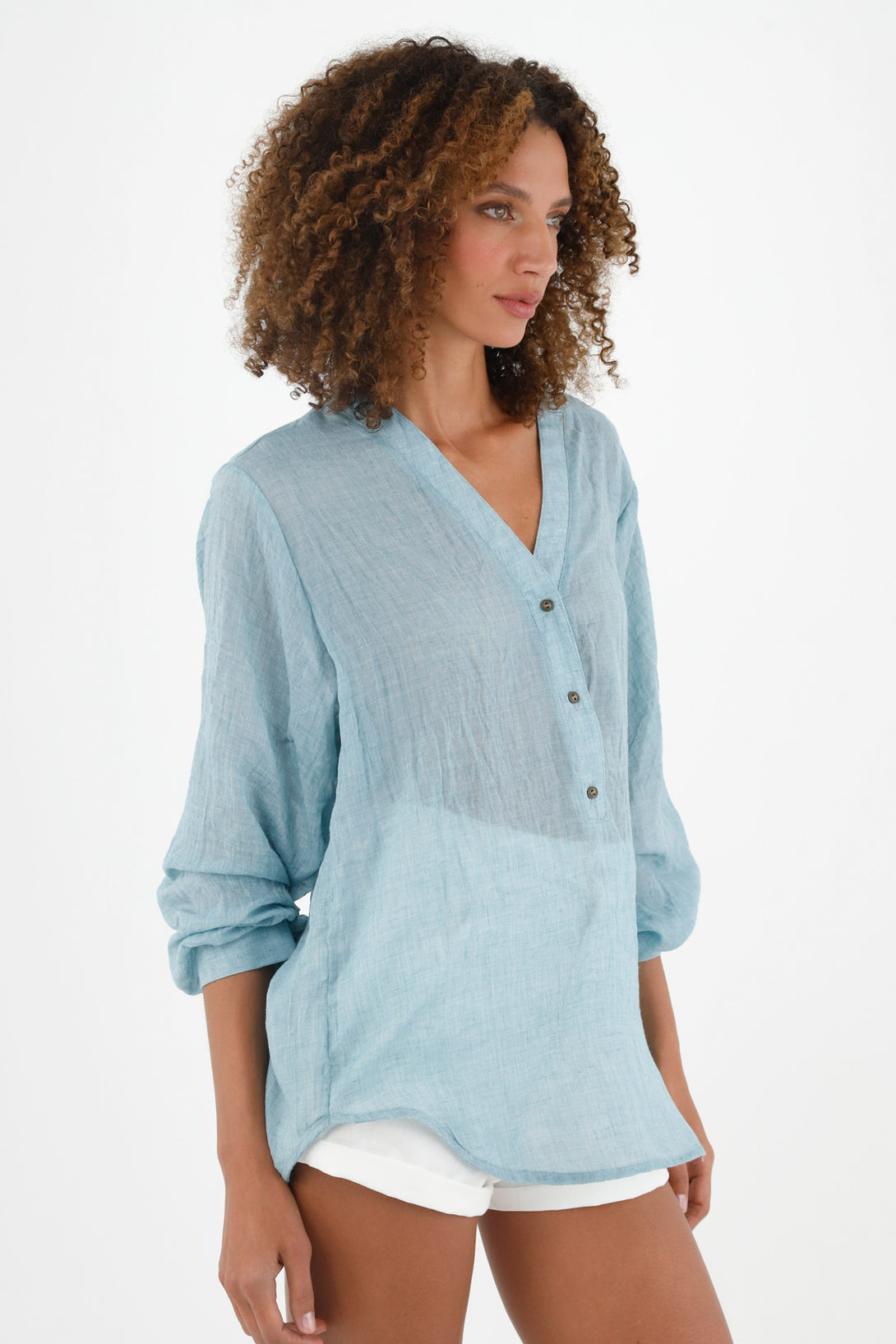 Women's Sheer Blue Shirt