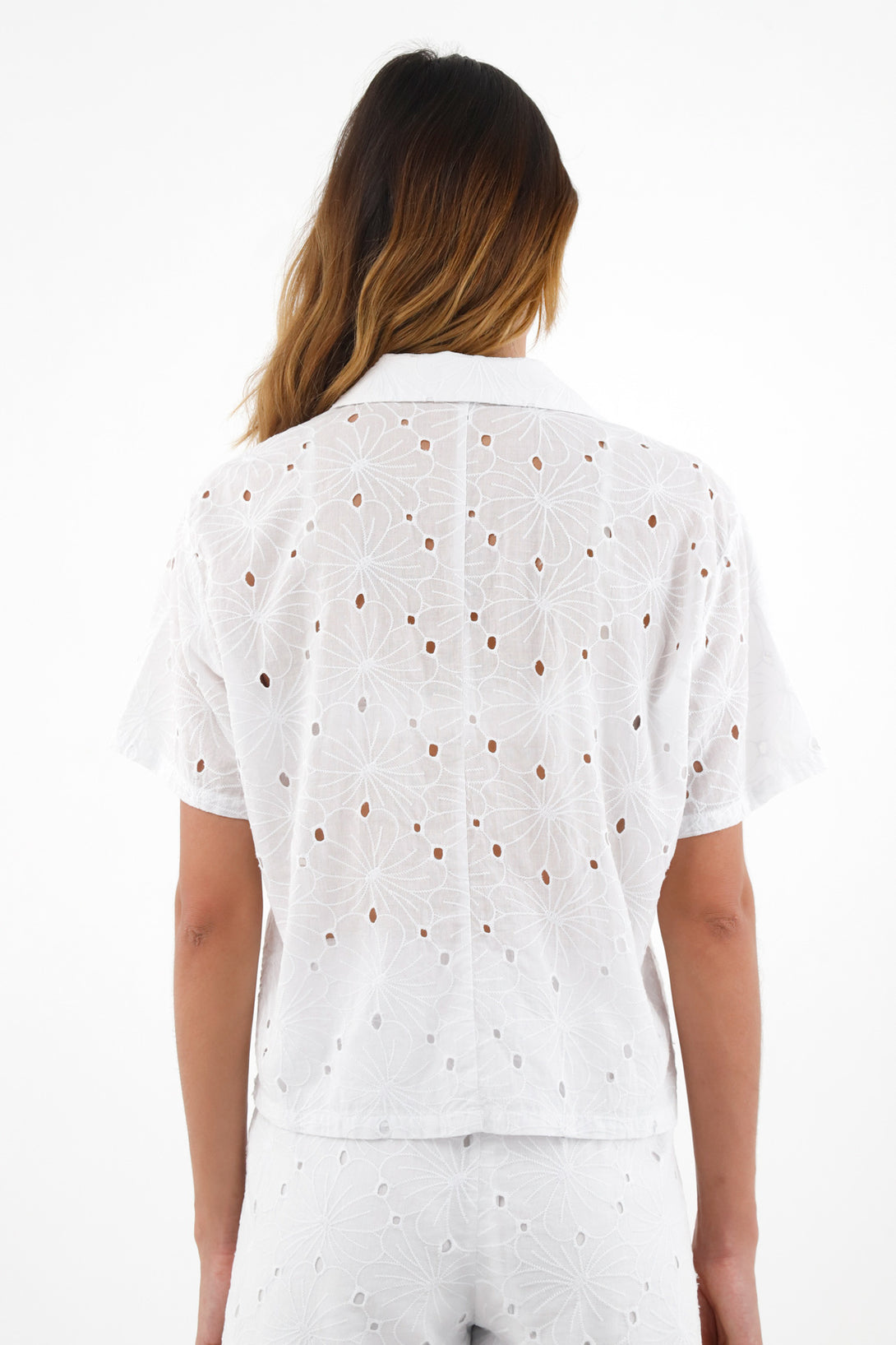 Women's White Eyelet Shirt