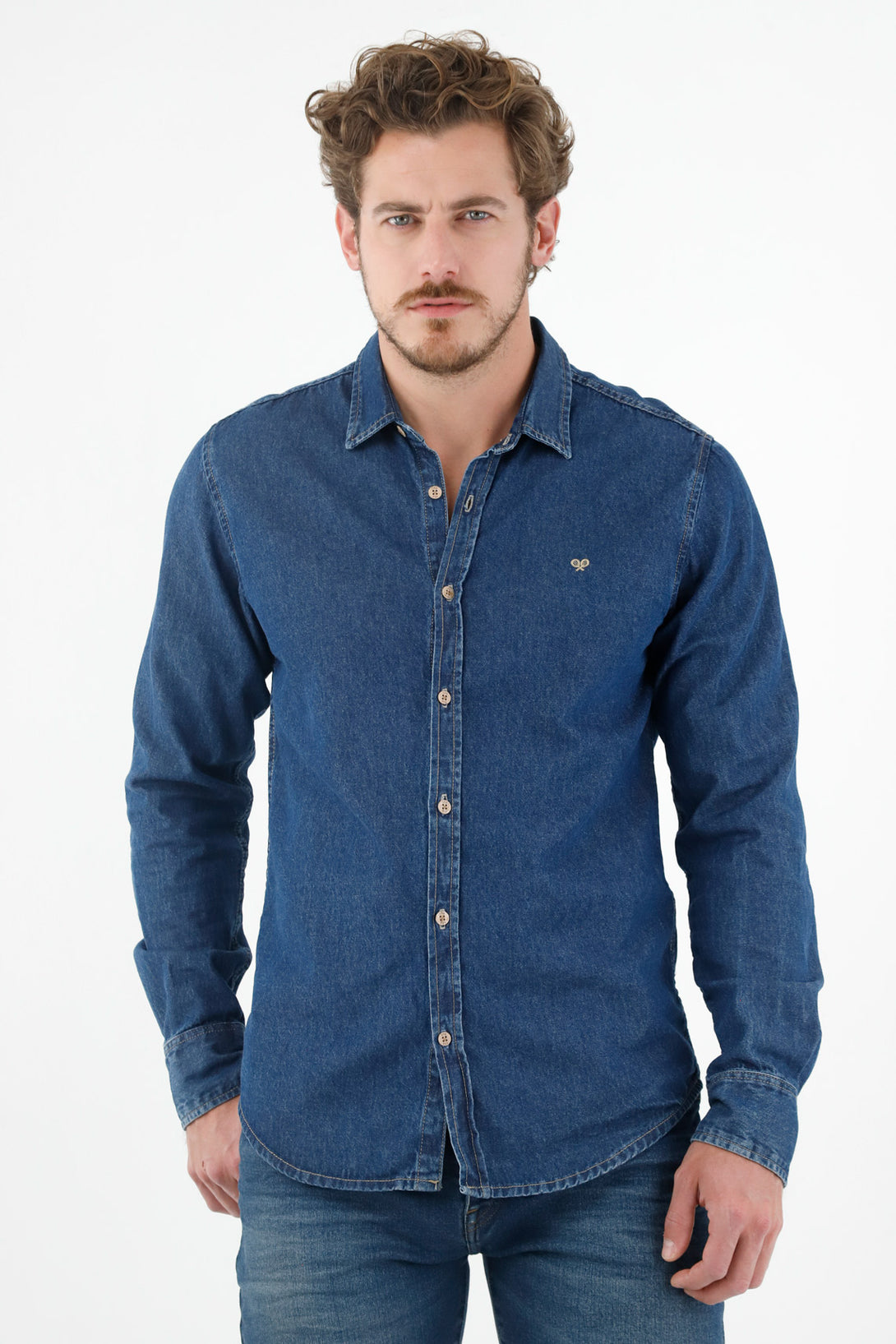 Men's Blue Long Sleeve Shirt