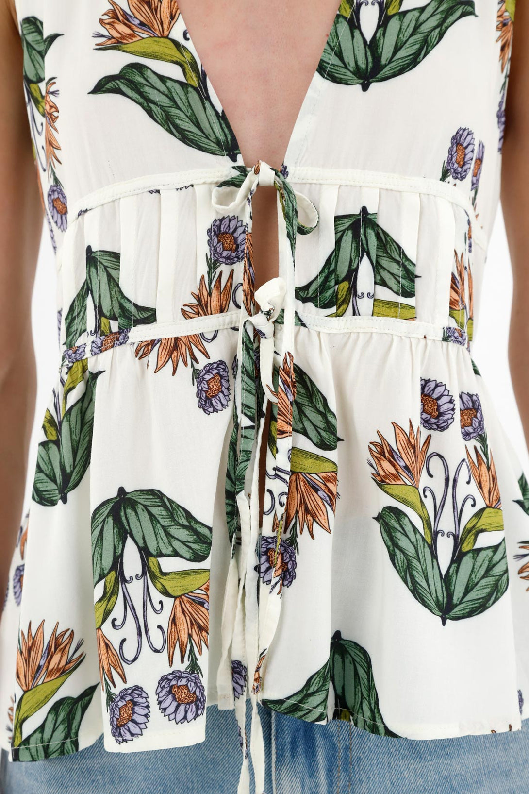 Women's Sleeveless Printed Shirt