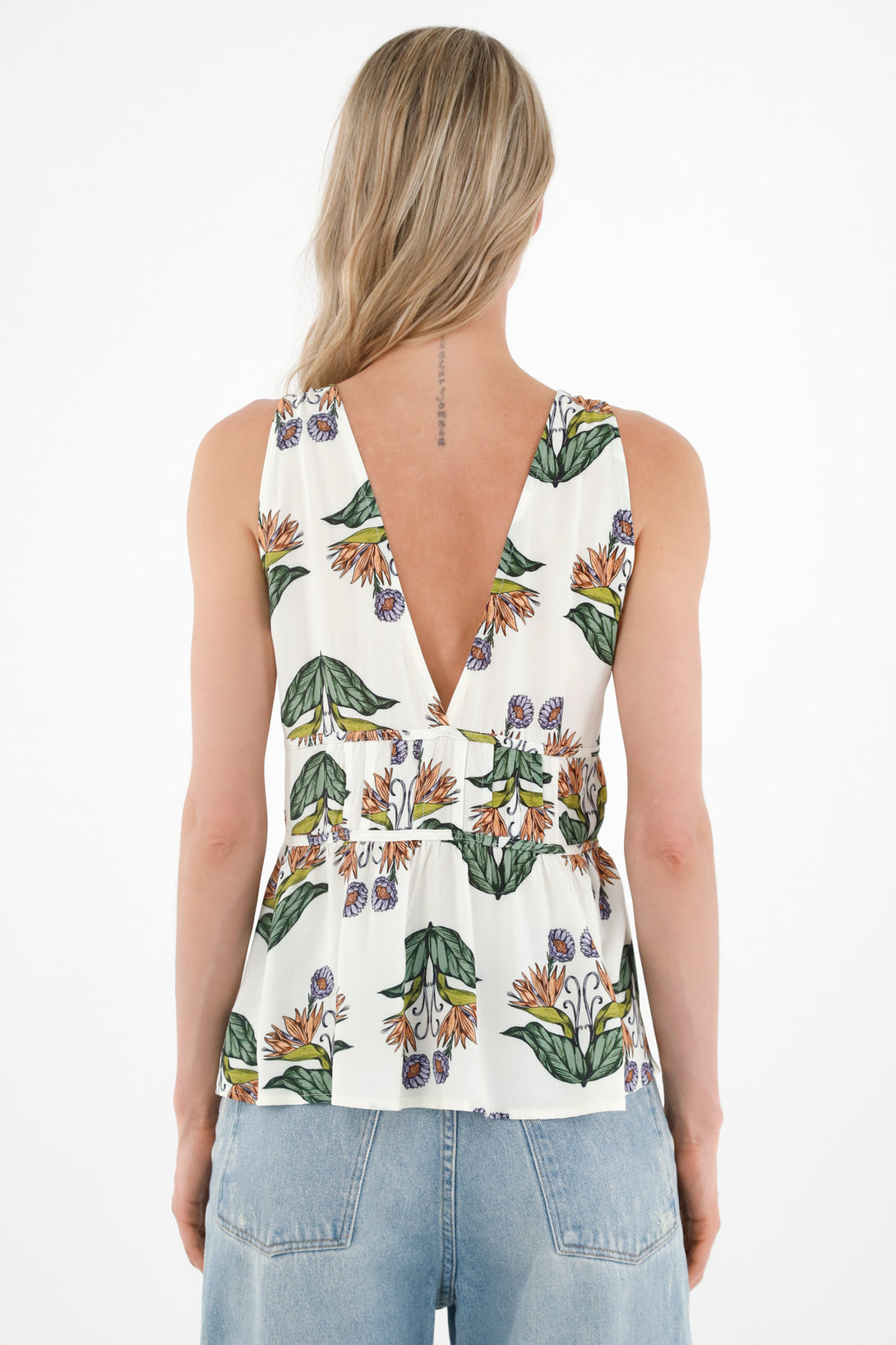 Women's Sleeveless Printed Shirt