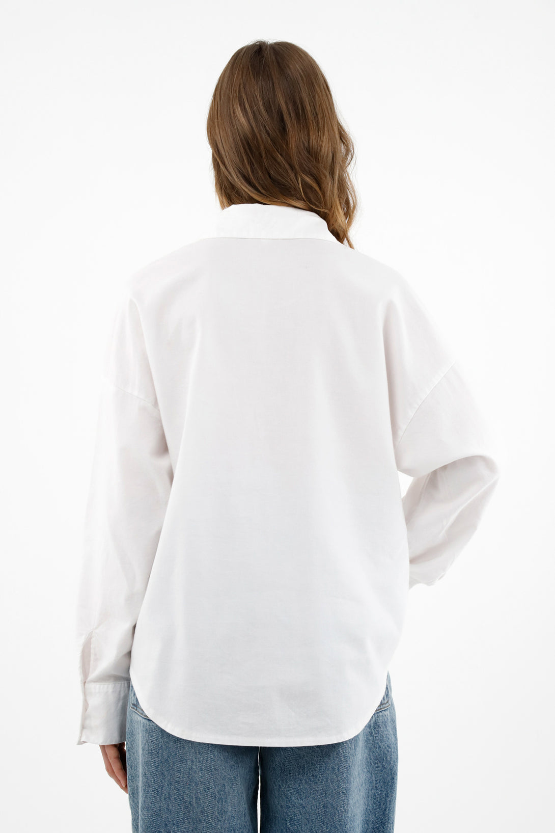 Women's White Shirt with Maxi Patch Pockets