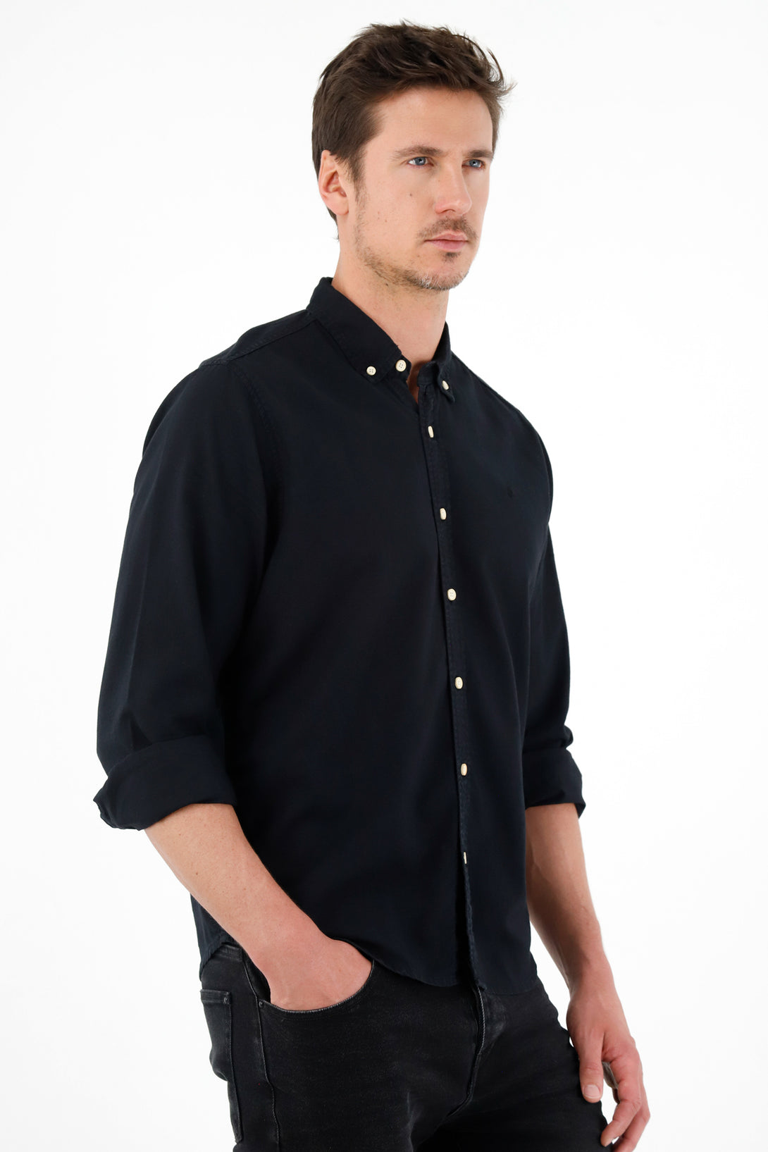 Men's Black Long Sleeve Shirt