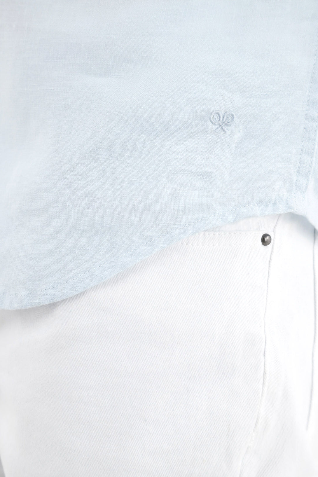 Men's Blue Linen Shirt