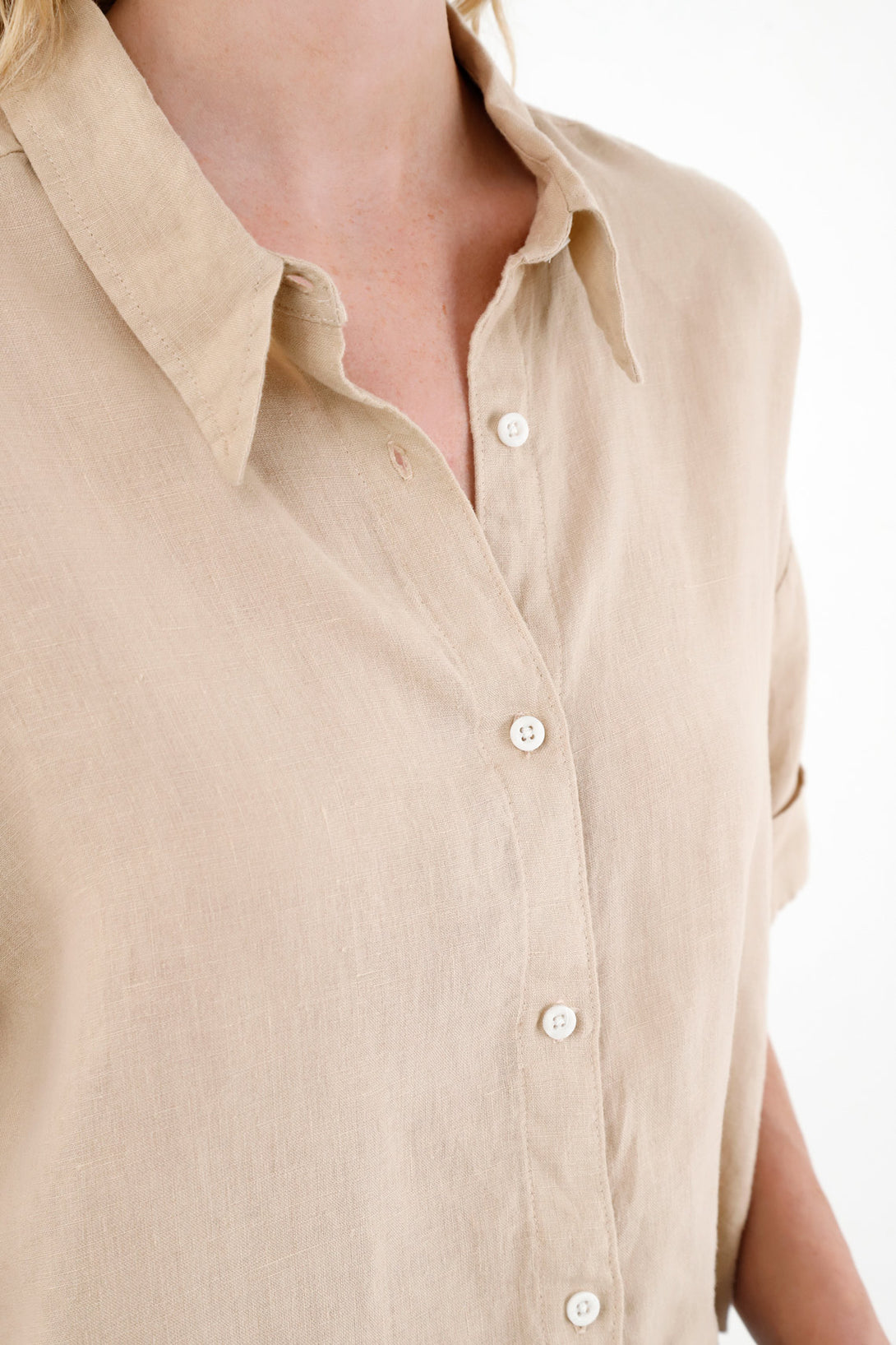 Women's Brown Linen Shirt