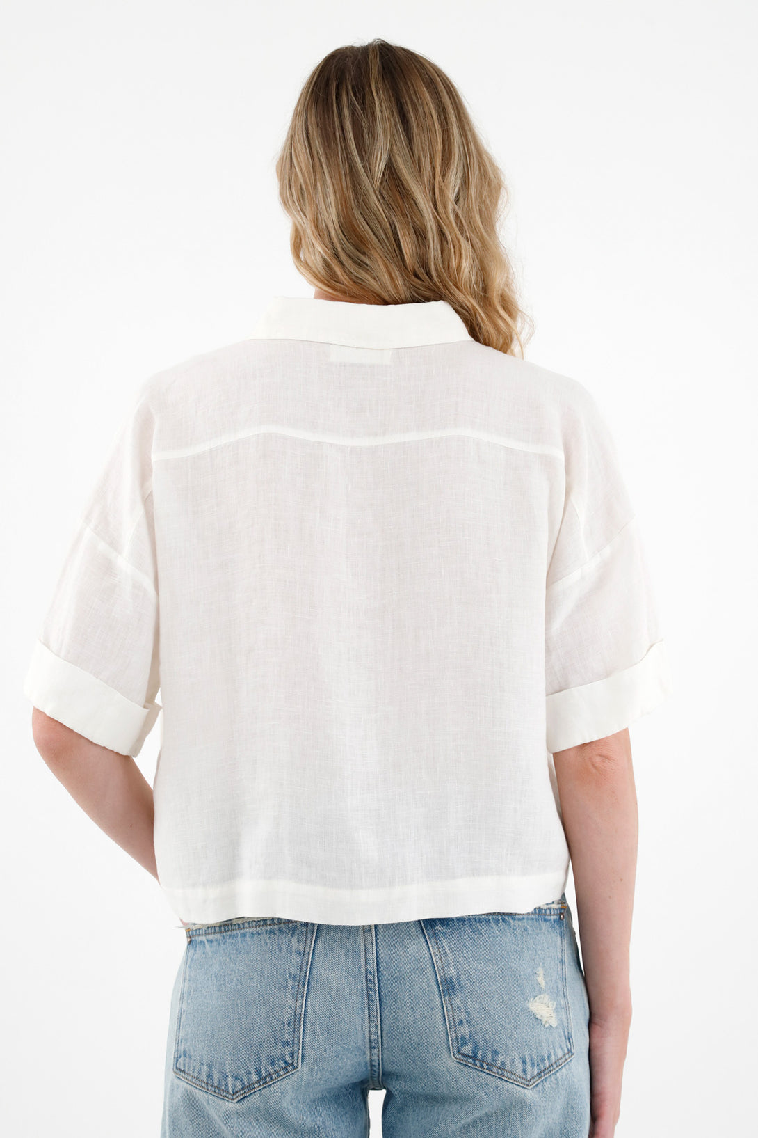 Women's Off-White 100% Linen Shirt