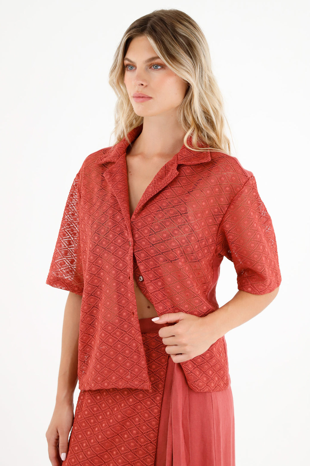 Women's Red Bowling Shirt