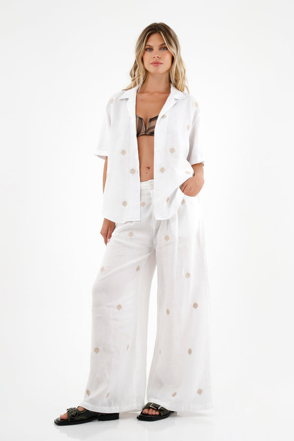 Women's White Linen Shirt