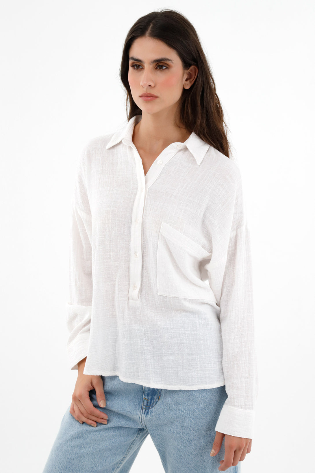 Women's Long Sleeve White Shirt