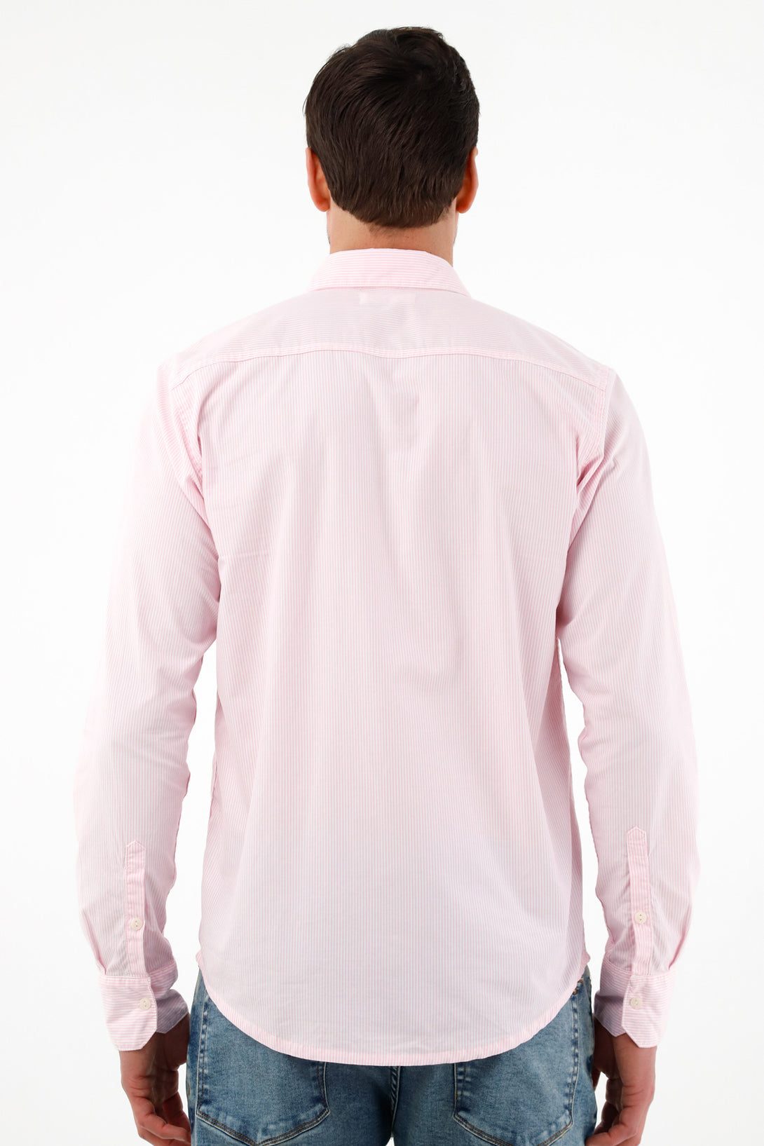 Camisa cuello francés rosada para hombre