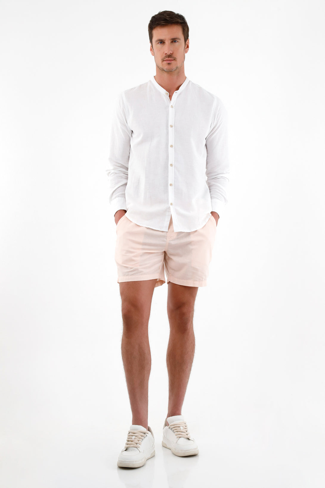 Men's White 100% Linen Shirt