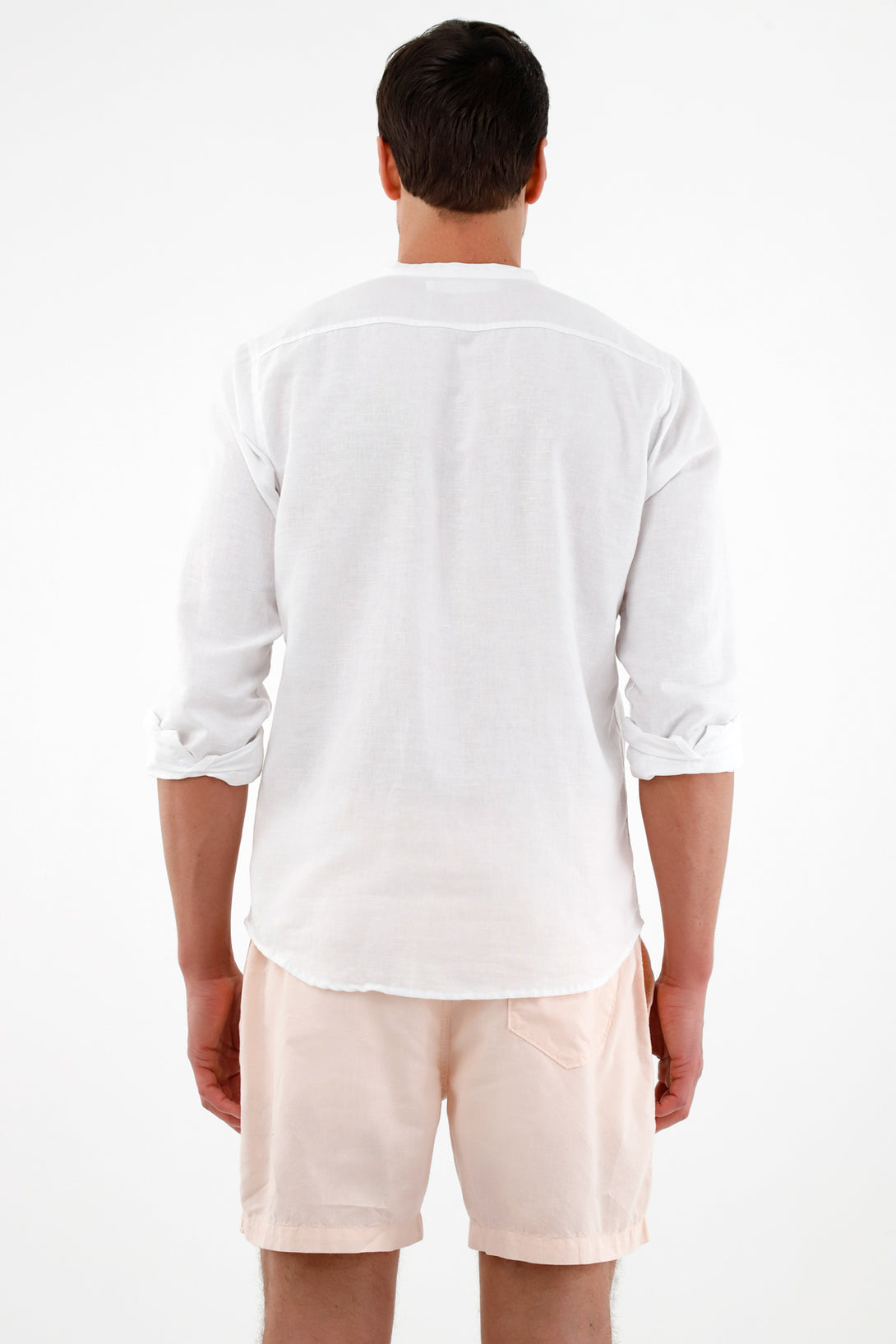 Men's White 100% Linen Shirt