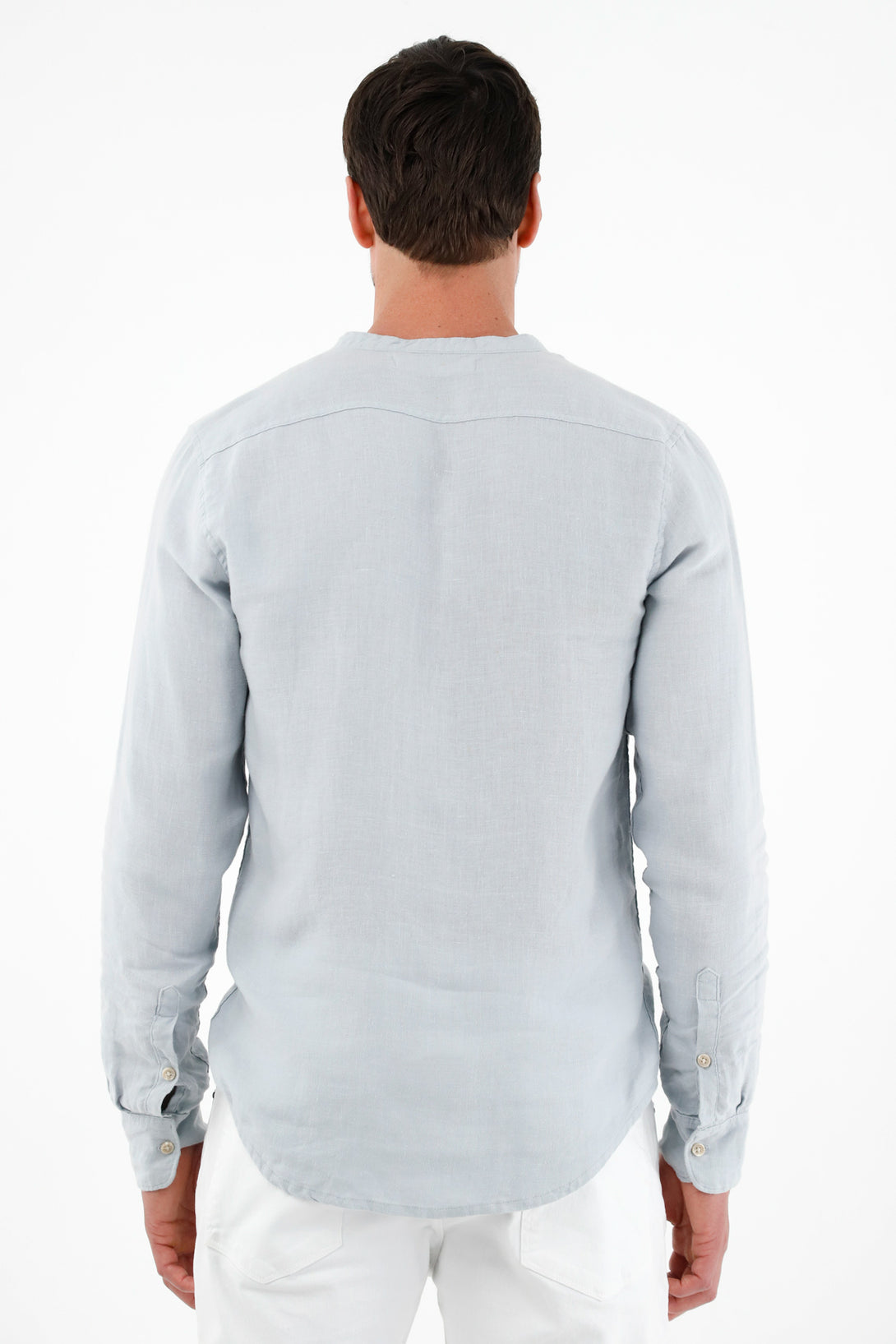 Men's Blue 100% Linen Shirt