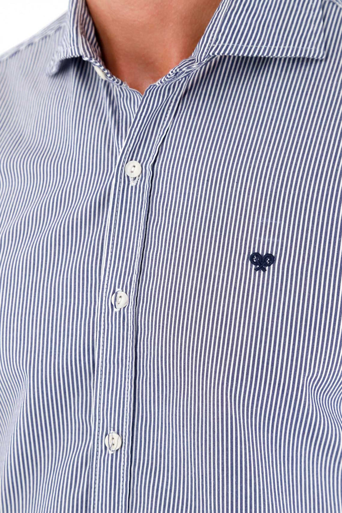 Camisa cuello francés azul para hombre