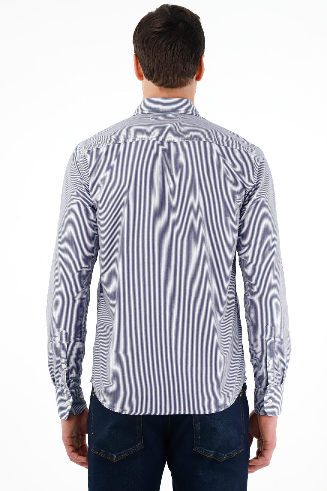 Camisa cuello francés azul para hombre