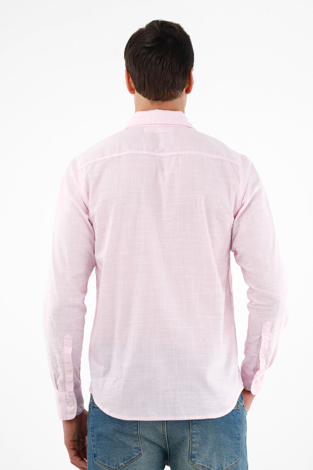 Men's Pink Long-Sleeve Shirt