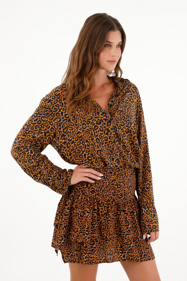 Women's Long-Sleeve Animal Print Shirt